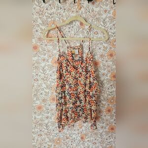 Mimi Chica Orange and Pink Asymmetrical Sleeveless Camisole